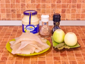 Кальмары под майонезом. Ингредиенты