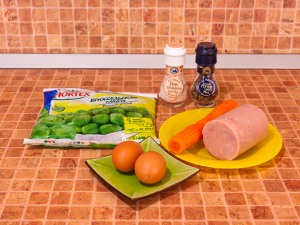 Брюссельская капуста, запеченная с ветчиной. Ингредиенты