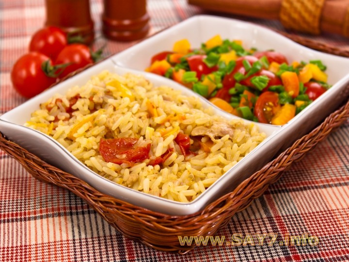Рецепт Курица, тушенная с рисом и овощами