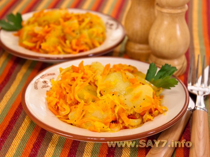 Рецепт Картофель, обжаренный с луком и морковью