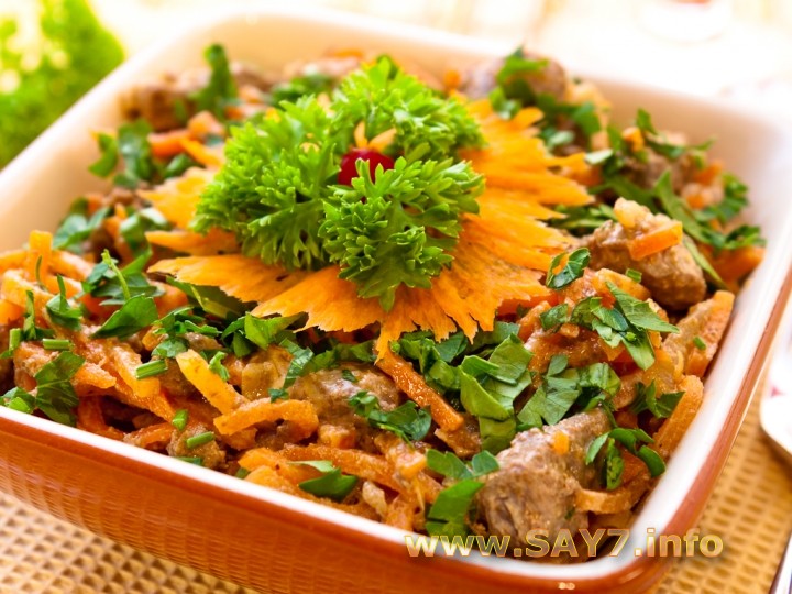 Рецепт Салат с корейской морковью и печенью