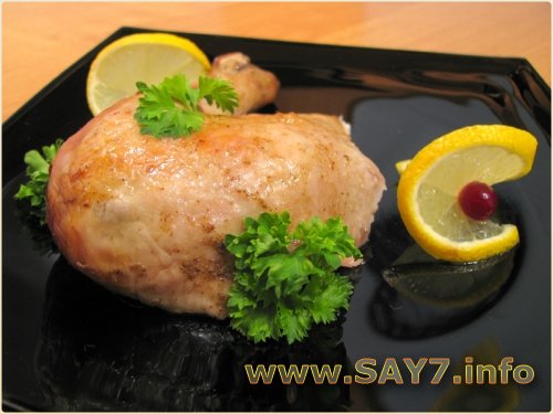 Курица, жаренная с лимоном и горчицей