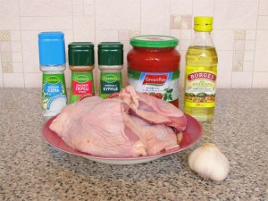 Курица, тушенная с помидорами. Ингредиенты