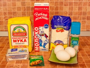 Блины дрожжевые. Ингредиенты