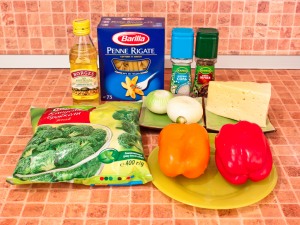 Пенне с болгарским перцем и брокколи. Ингредиенты