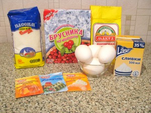 Бисквитный рулет с брусничным суфле. Ингредиенты