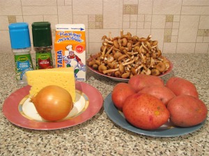 Запеканка с грибами и картофелем. Ингредиенты