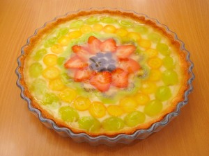 Пирог с желатином и фруктами