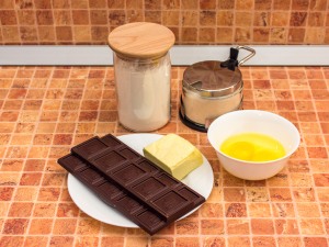Шоколадный фондан (кексы с жидкой начинкой). Ингредиенты