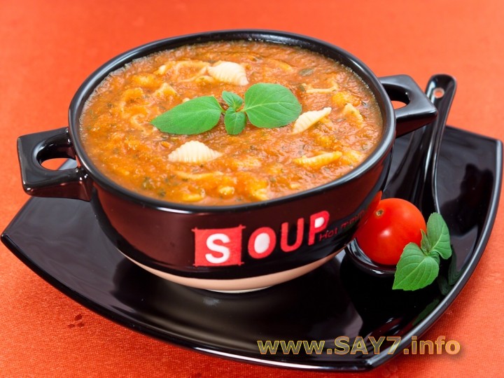 Рецепт Томатный крем-суп с макаронами